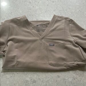 Figs Beige V-Neck Scrub set